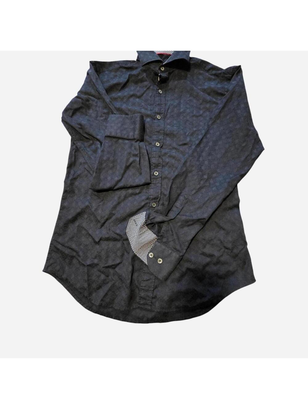 Bugatchi Men's Black and Navy Shirt